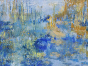 reflets en rivière technique mixte sur toile 90 x 117-2018 © Corinne Leforestier