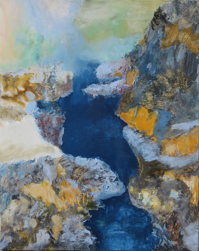 fjord technique mixte sur toile 116 x 88 , 2019 © Corinne Leforestier