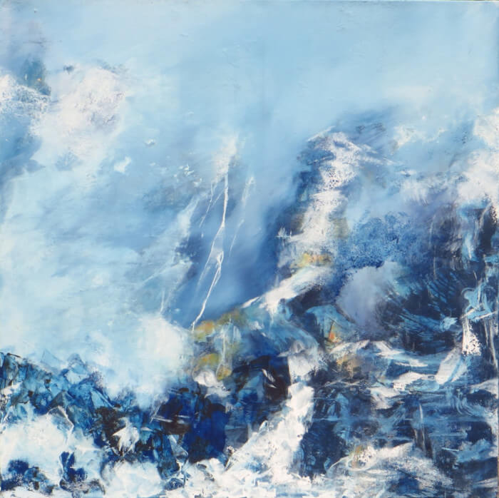 le glacier-technique mixte sur toile -80 x 80 - 2016© Corinne Leforestier