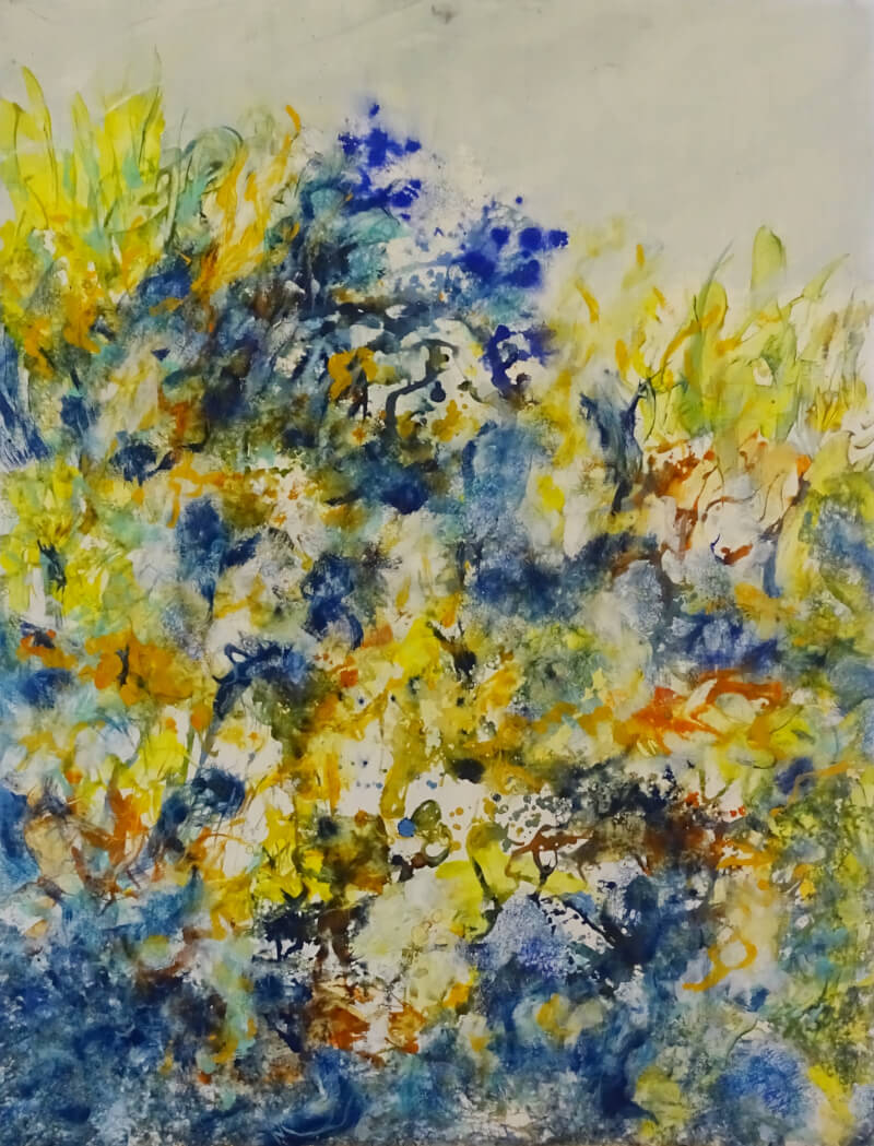 2024_peinture_espieglerie dans les trefles_technique mixte sur toile_116x89_corinne leforestier