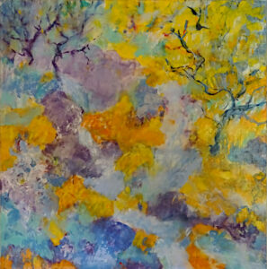 2024_peinture_les ruisseaux_technique mixte sur toile_100x100_corinne leforestier